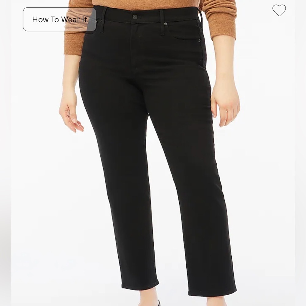 J.crew factory Essential straight jean all-day stretch black size 35T tall Nwt